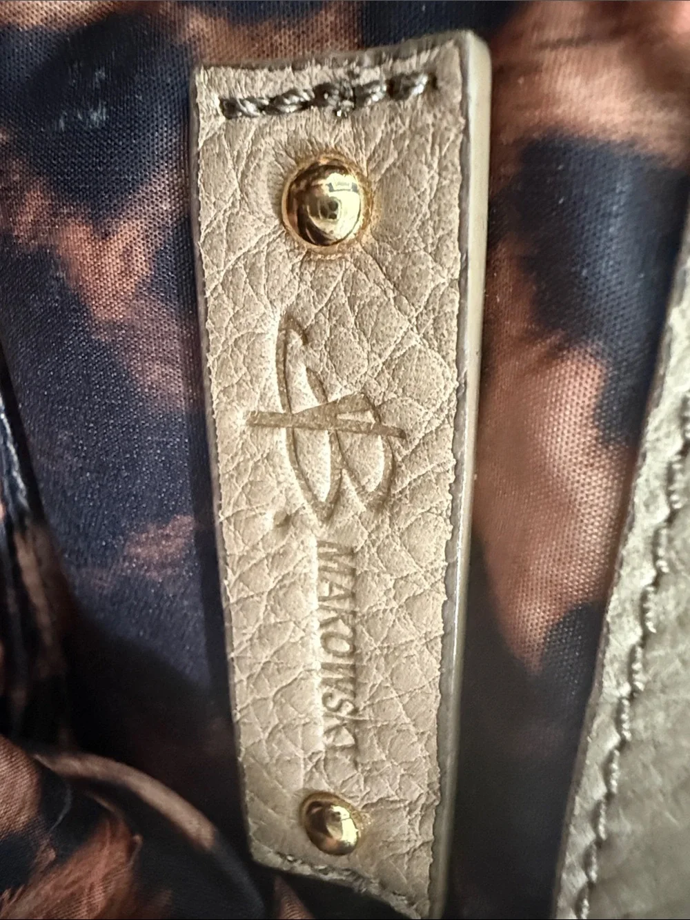 B Makowsky beige leather purse/clutch